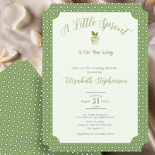 Groene Stippen Kleine Spruit Baby Shower Kaart