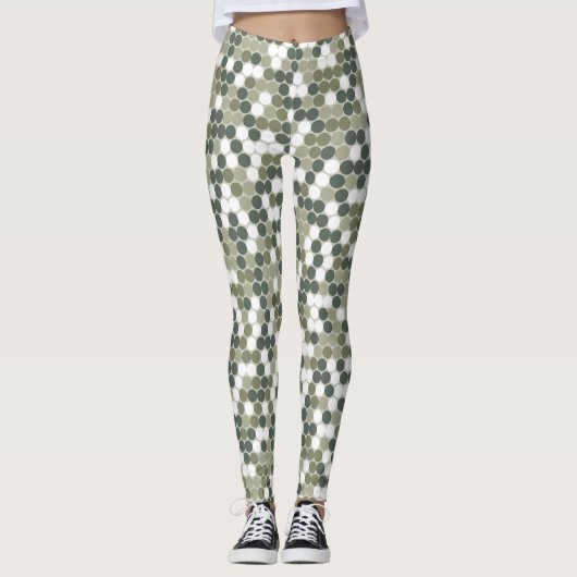 Groene stippen leggings (Voorkant)