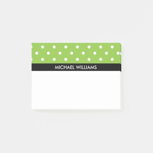 Groene Stippen met Zwarte Strepen Post-it® Notes (Voorkant)