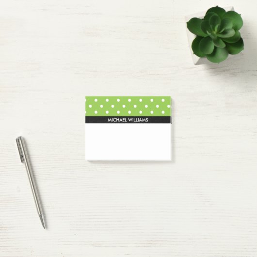 Groene Stippen met Zwarte Strepen Post-it® Notes (Kantoor)