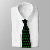 Groene Stippen Modern Black Stropdas (Gebonden)