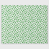 Groene Stippen op witboek Cadeaupapier (Vlak)