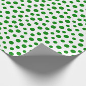 Groene Stippen op witboek Cadeaupapier (Hoek)