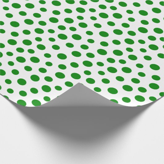 Groene Stippen op witboek Cadeaupapier (Hoek)