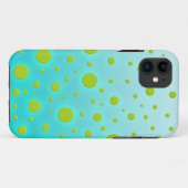 Groene stippen over turquoise pret ontwerp Case-Mate iPhone case (Achterkant (horizontaal))