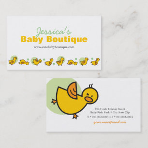 Groene Stippen Pret Leuk Geel Baby Eendjes Visitekaartje