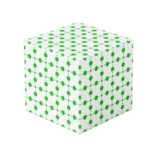 Groene Stippen, Stippenpatroon, Stippen, Gestippel Kubus (Voorkant hoekig)