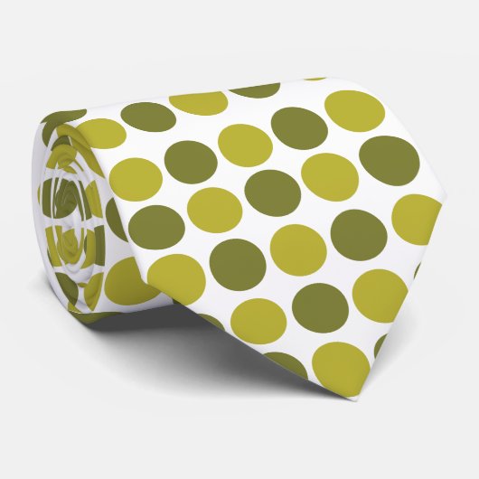 Groene Stippen Stropdas (Opgerold)