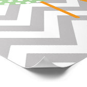 Groene Stippen Vogel, Grijze Chevron Slaapkamer Ba Poster (Hoek)