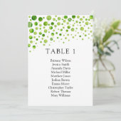 Groene stippen zitplaatsindeling. Trouwtafelplan Kaart (Staand voorkant)