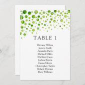 Groene stippen zitplaatsindeling. Trouwtafelplan Kaart (Voorkant / Achterkant)