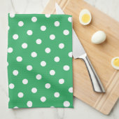 Groene Stippenpatroon Stijlvol Gepersonaliseerd Theedoek (Quarter Fold)