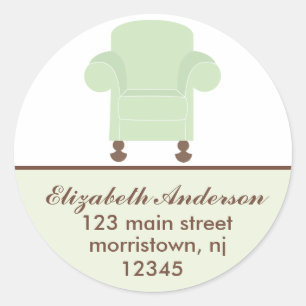 Groene stoel Adresetiketten Ronde Sticker
