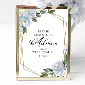 Groene Stof Blauw Advies- en Gelukwensenbord Poster