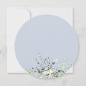 Groene Stof Blauw Bruidsdouche Cirkelmenu Kaart (Achterkant)