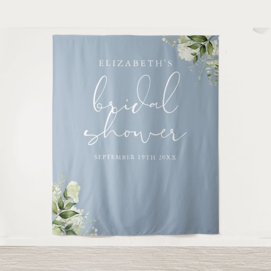 Groene Stof Blauw Bruidsfeest Foto Achtergrond Wandkleed (Voorkant)