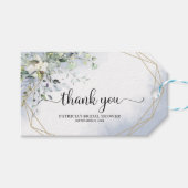 Groene Stof Blauw Bruiloftsfeest Cadeaulabel (Voorkant (Horizontaal))