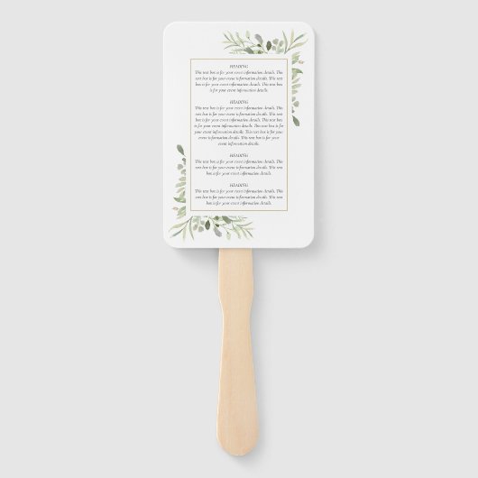 Groene Stof Blauw Doop Doopfeest Programma Handwaaier (Achterkant)