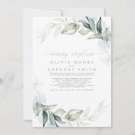 Groene Stof Blauw Elegante Avondreceptie Kaart