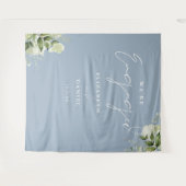 Groene Stof Blauw Verlovingsfeest Achtergrond Wandkleed (Voorkant (horizontaal))