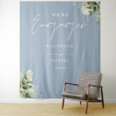 Groene Stof Blauw Verlovingsfeest Achtergrond Wandkleed (In situ)