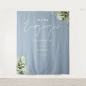 Groene Stof Blauw Verlovingsfeest Achtergrond Wandkleed (Voorkant)