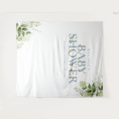 Groene Stof Dusty Blue Baby Shower Fotobackdrop Wandkleed (Voorkant (horizontaal))