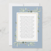 Groene Stof Dusty Blue Eerste Heilige Communie Kaart (Achterkant)