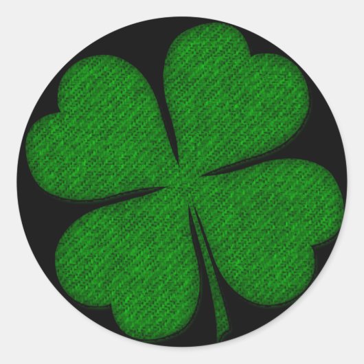 Groene stof getextureerde Shamrock Design Stickers (Voorkant)