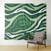 Groene stof Patroon Ontwerp Wandkleed (In Situ (horizontaal))