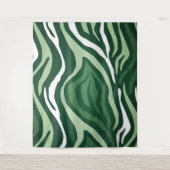 Groene stof Patroon Ontwerp Wandkleed (Voorkant)