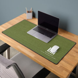 Groene Stoffentextuur Elegant Monogram Logo Custom Bureaumat