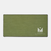 Groene Stoffentextuur Elegant Monogram Logo Custom Bureaumat (Voorkant)