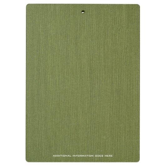 Groene Stoffentextuur Elegant Monogram Logo Custom Klembord (Achterkant)