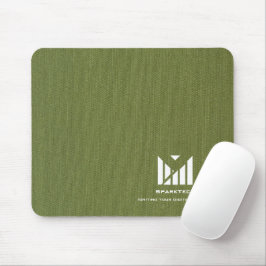 Groene Stoffentextuur Elegant Monogram Logo Custom Muismat