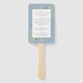 Groene stoffige blauwe doop uitnodiging  handwaaier (Achterkant)