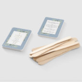 Groene stoffige blauwe doop uitnodiging  handwaaier (Niet-gemonteerd)