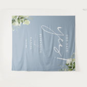 Groene stoffige blauwe verlovingsfeest achtergrond wandkleed (Voorkant (horizontaal))