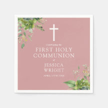 Groene stoffige roze roze Eerste Heilige Communie