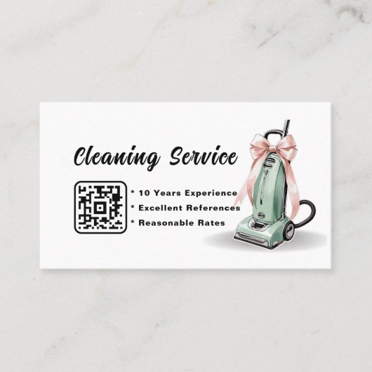 Groene Stofzuiger Huis schoonmaakdiensten Visitekaartje (Voorkant)
