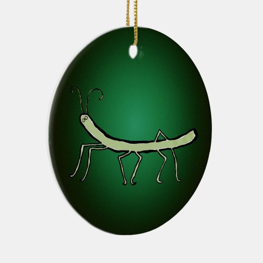 groene stokinsect keramisch ornament (Rechts)