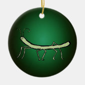 groene stokinsect keramisch ornament (Voorkant)