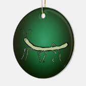 groene stokinsect keramisch ornament (Links)
