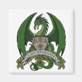 Groene Stonefire Draken Crest Magnet (Voorkant)