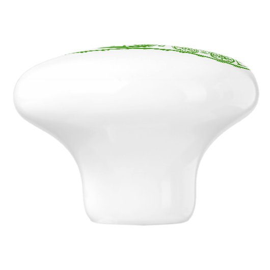 Groene stoomtrein aangepaste kunstdeurknop keramische knop (Zijkant)