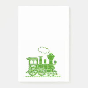 Groene stoomtrein genaamd grafisch artikel post-it® notes
