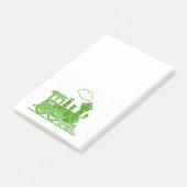 Groene stoomtrein met de naam Graphic Post merkt h Post-it® Notes (Schuin)