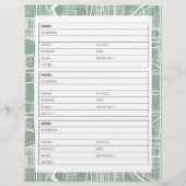 Groene  straatkaart adresboekpagina (Achterkant)