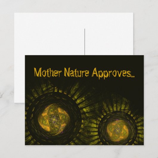 Groene stralen aardtoon Fractal Kunstwerk Aangepas Briefkaart (Voorkant / Achterkant)