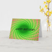 Groene Stralen, Abstracte Verjaardags Digitale Kun Kaart (Gele Bloem)